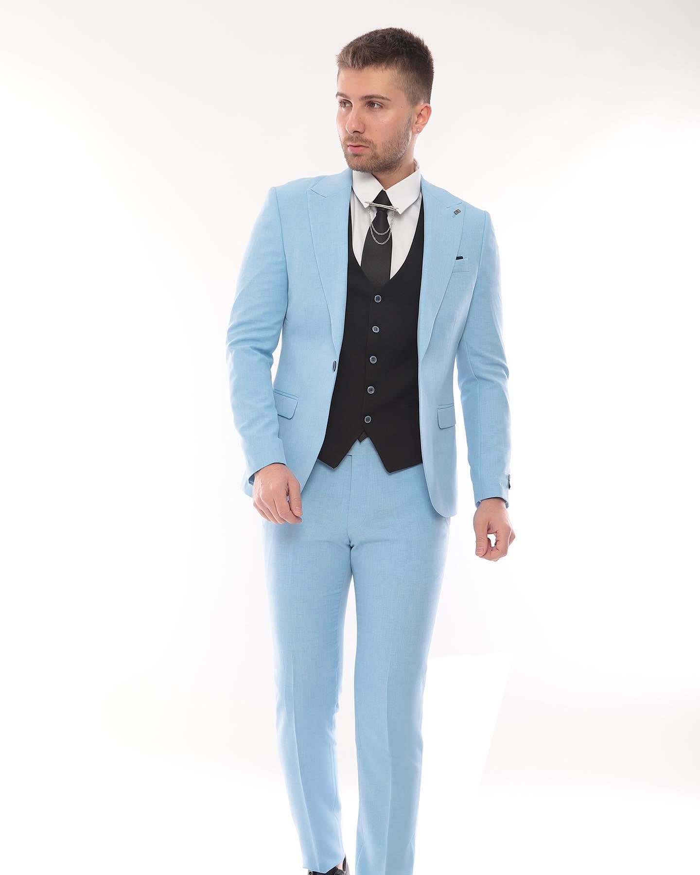 Premium Slim Fit Suit RIZA Skyblue